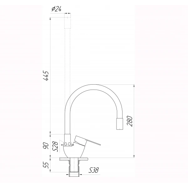 Смеситель для кухни Globus Lux MAIN SM-203SG