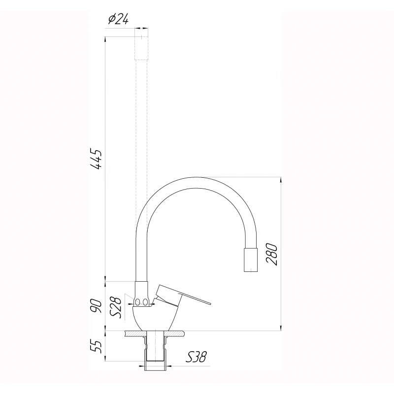 Змішувач для кухні Globus Lux MAIN SM-203SG