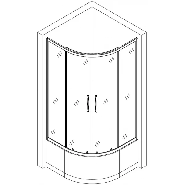 Душова кабіна півкругла WARTA H90TW (H90WT) BRAVO (2уп.)