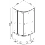 Душова кабіна півкругла WARTA H90TW (H90WT) BRAVO (2уп.)