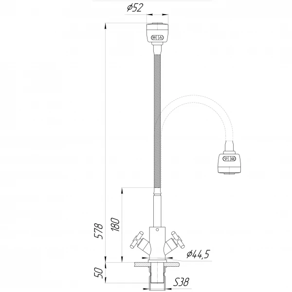 Смеситель для кухни Globus Lux DUKAT SD4-G203S