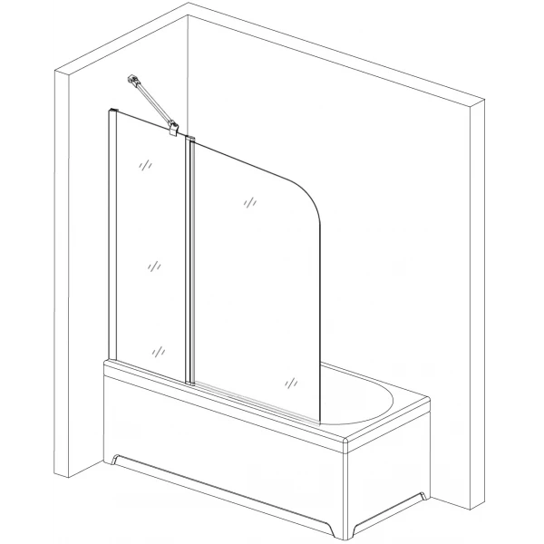 Шторка для ванної ENZA 120TC (120T) BRAVO (1уп.)