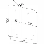 Шторка для ванної ENZA 120TCВ.Mosaic (120B.Mosaic) BRAVO (1уп.)