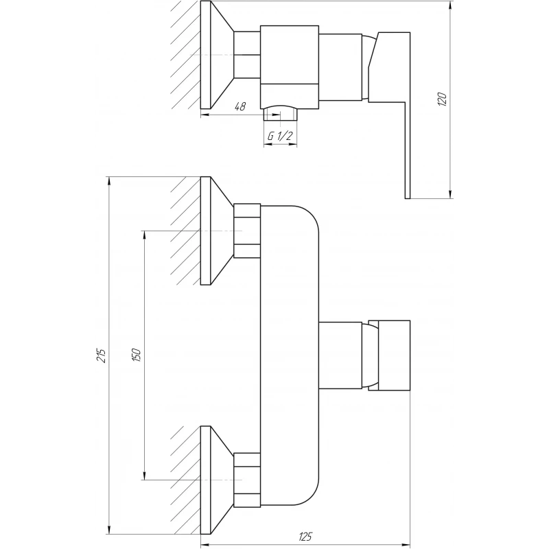 Змішувач для душу Globus Lux Milano GLM-105N-11-Graphite
