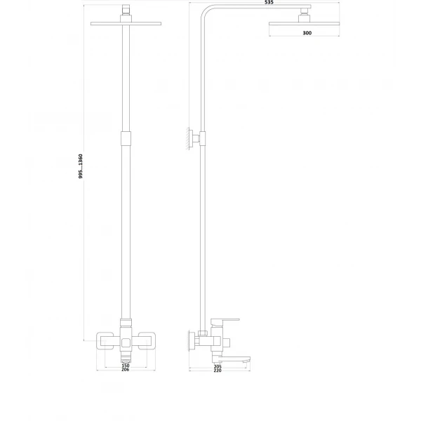 Душевая система Globus Lux MILANO VAN-GLM-0026-10-BB