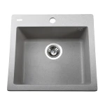 Гранітна мийка Globus Lux AOSTA сіiрий камiнь 490x455мм-А0005