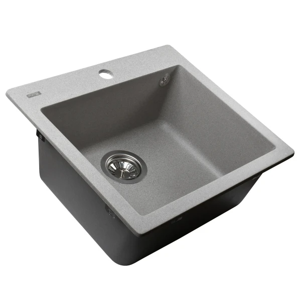 Гранітна мийка Globus Lux AOSTA сіiрий камiнь 490x455мм-А0005