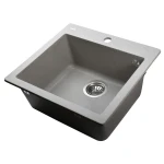 Гранітна мийка Globus Lux AOSTA сіiрий камiнь 490x455мм-А0005