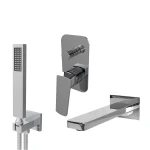 Смеситель для ванны встроенный TOPAZ LEXI TLG 21202-H21 2 выхода, ручная лейка, излив 190 мм