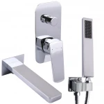 Смеситель для ванны встроенный TOPAZ LEXI TLG 21202-H21 2 выхода, ручная лейка, излив 190 мм