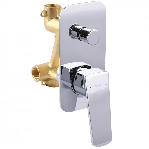 Смеситель для ванны встроенный TOPAZ LEXI TLG 21202-H21 2 выхода, ручная лейка, излив 190 мм