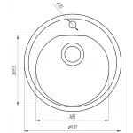 Гранітна мийка Globus Lux MARTIN мокко 510мм