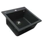 Гранітна мийка Globus Lux AOSTA графіт 490x455мм-А0001