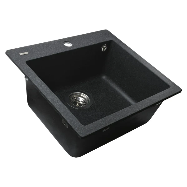 Гранітна мийка Globus Lux AOSTA графіт 490x455мм-А0001