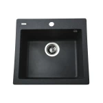 Гранітна мийка Globus Lux AOSTA графіт 490x455мм-А0001