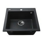 Гранітна мийка Globus Lux AOSTA графіт 490x455мм-А0001
