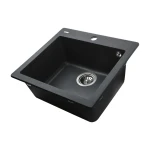 Гранітна мийка Globus Lux AOSTA графіт 490x455мм-А0001