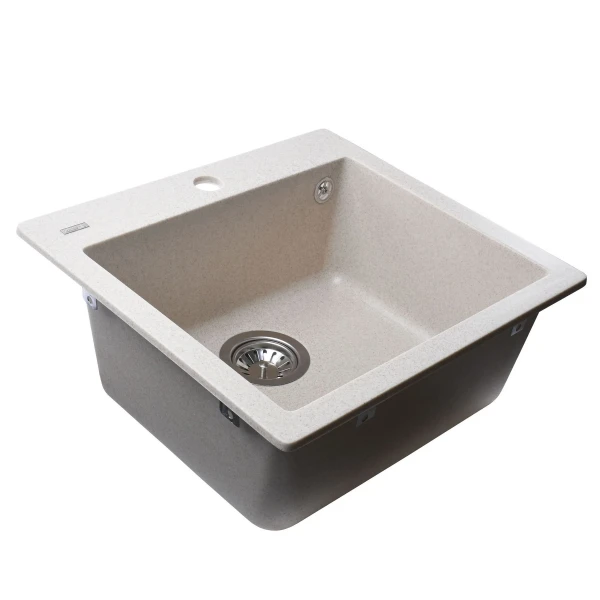 Гранітна мийка Globus Lux AOSTA піщаний 490x455мм-А0004