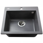 Гранітна мийка Globus Lux AOSTA сірий металiк 490x455мм-А0003