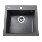 Гранітна мийка Globus Lux AOSTA сірий металiк 490x455мм-А0003