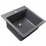 Гранітна мийка Globus Lux AOSTA сірий металiк 490x455мм-А0003