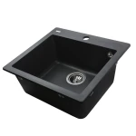 Гранітна мийка Globus Lux AOSTA чорний металік 490x455мм-А0001