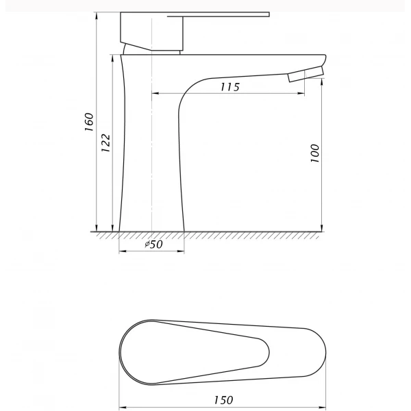 Смеситель для умывальника BRAVO BR-00-101 термостойкий ABS пластик