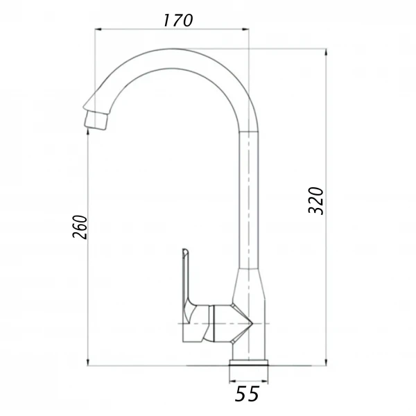 Смеситель для кухни BRAVO BR-11-203L термостойкий ABS пластик