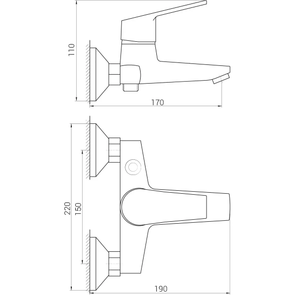 Смеситель для ванны DOMINO BILBAO DBB-102N EURO