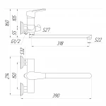 Смеситель для ванны DOMINO BILBAO DBB-208
