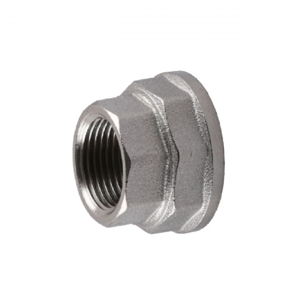 Муфта редукционная 1 1/4″х1″ВВ никелированная восьмигранная А0335А(нк)