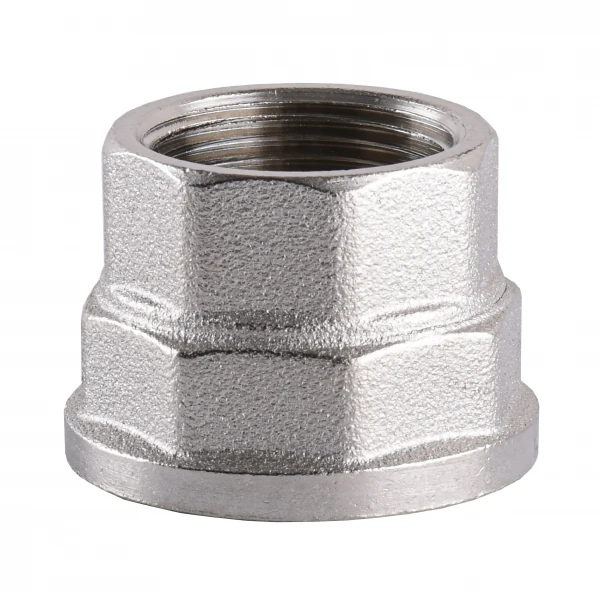 Муфта редукционная 1 1/4″х1″ВВ никелированная восьмигранная А0335А(нк)