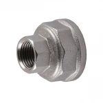 Муфта редукционная 1 1/2″х 3/4″ВВ никелированная восьмигранная А0336А(нк)