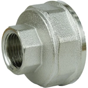 Муфта редукционная 1 1/2″х 3/4″ВВ никелированная восьмигранная А0336А(нк)