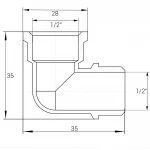 Уголок 1/2″ВН никелированный А0122-1А(нк)