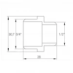 Ниппель редукционный 3/4″х1/2″НН никелированный А0511А(нк)