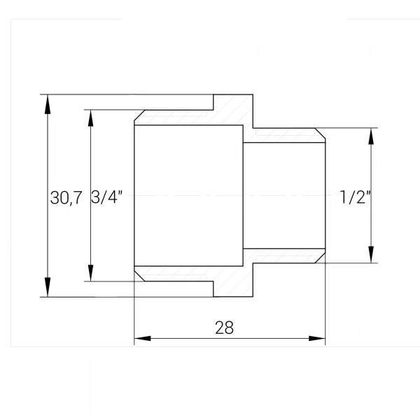 Ниппель редукционный 3/4″х1/2″НН никелированный А0511А(нк)