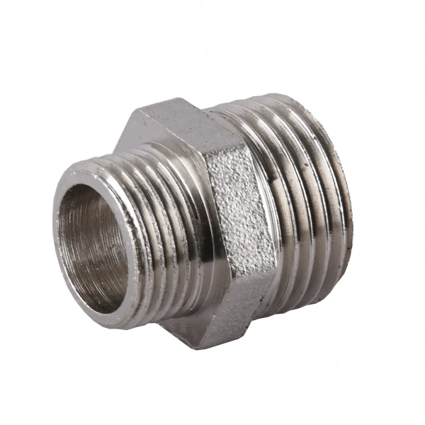 Ніпель редукційний 1/2″х3/8″ЗЗ нікельований А0542А(нк)