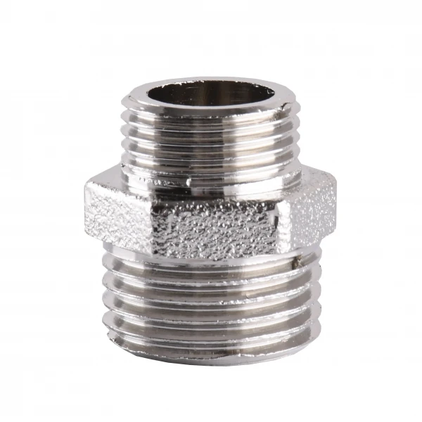 Ніпель редукційний 1/2″х3/8″ЗЗ нікельований А0542А(нк)