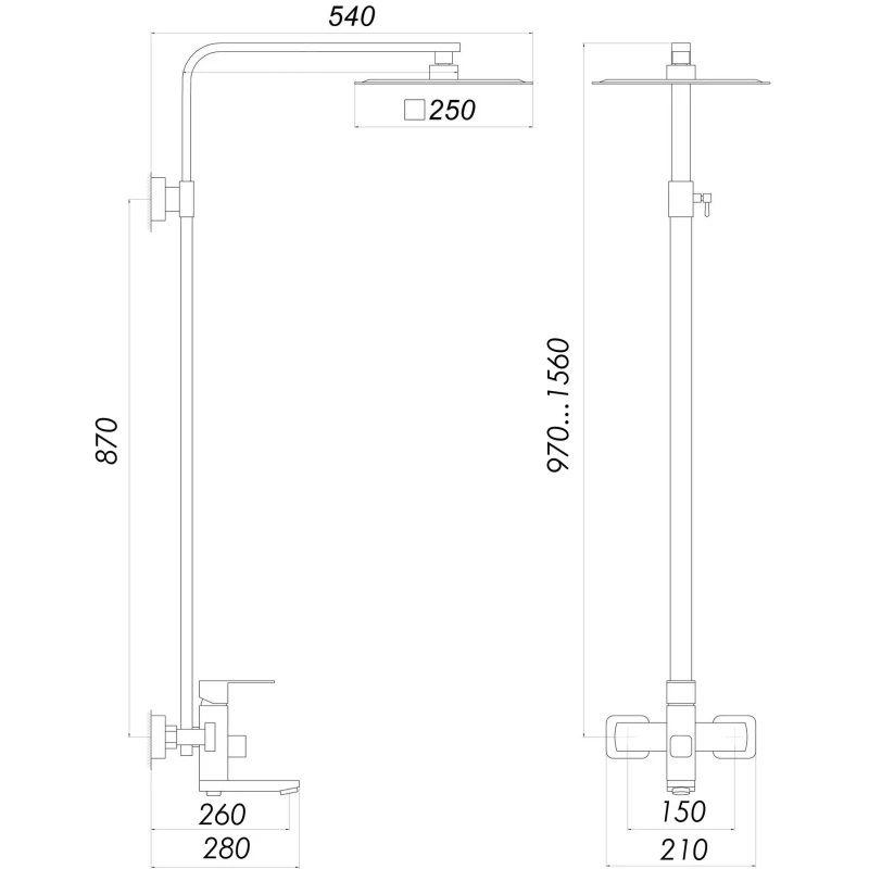 Душевая система Globus Lux SICILIA PLUS-SBQ-SH-02-304