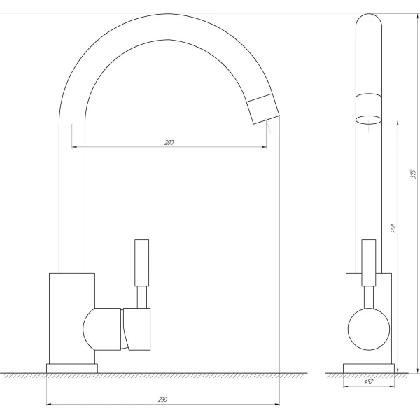 Смеситель для кухни Globus Lux ALPEN SBT1-203S-BB