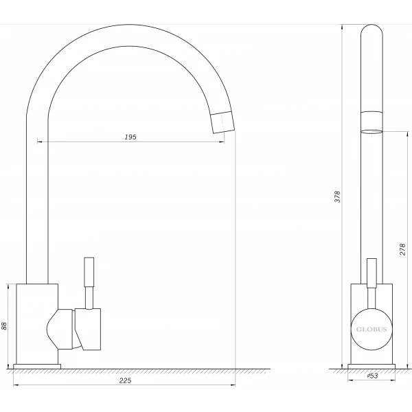 Смеситель для кухни EcoMIX ALPEN AISI-203S