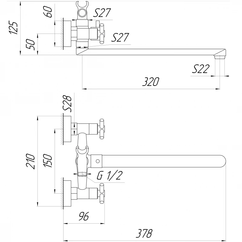 Смеситель для ванны Globus Lux DUKAT SD4-208