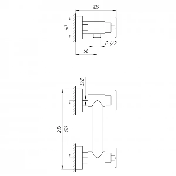Смеситель для душа Globus Lux DUKAT-8 SD8-105