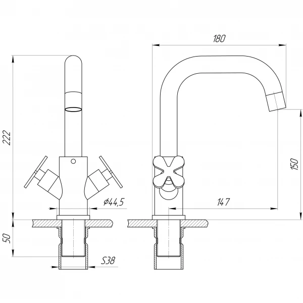 Смеситель для умывальника Globus Lux DUKAT-8 SD8-101S