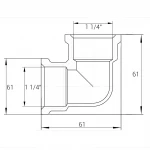 Уголок 1 1/4″ВВ никелированный А0134А(нк)