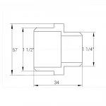 Ниппель редукционный 1 1/2″х1 1/4″НН никелированный А0522А(нк)