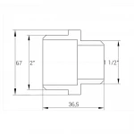 Ниппель редукционный 2″х1 1/2″НН никелированный А0545А(нк)