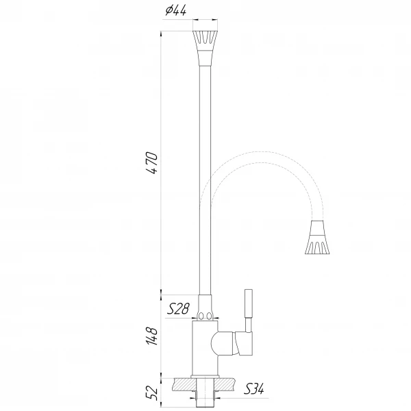 Змішувач для кухні Globus Lux Lazer GLLR-0203SA-B01