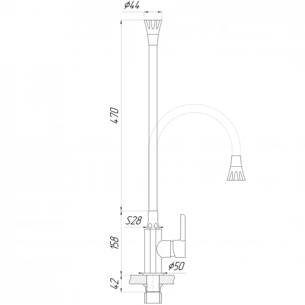 Смеситель для кухни Domino PRESTIGE DPS-203SA-G03